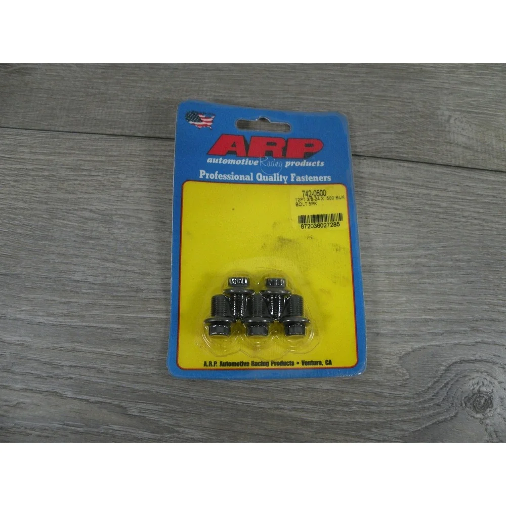 ARP 742-0500 12PT 3/8-24 x .500 Black Professional Quality Fasteners 5-Pack